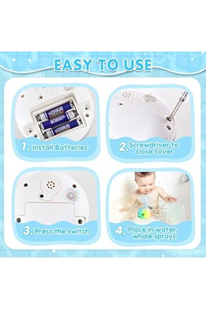 AQUAFALCON Whale Bath Toy Sprinkler - Light Up Water Whale Bath Toy - Bathtub Toys for Infants and Toddlers