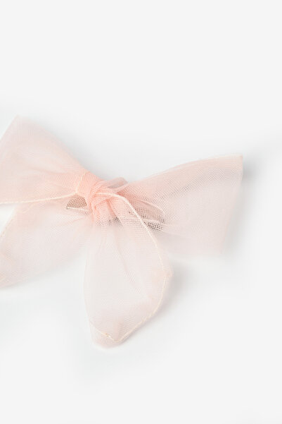 Le Mabelle Salmon Tie Tulle Bow Girl's Clip Buckle