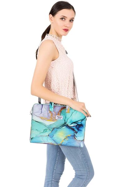 Generic MOSISO Laptop Shoulder Bag Carrying Briefcase Sleeve with Trolley Belt Marble MO-MBH189