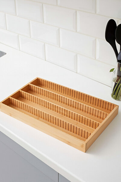 Çavdar Group Bamboo Luxury Organizer 4-Compartment Bamboo Organizer Kitchen Organizer