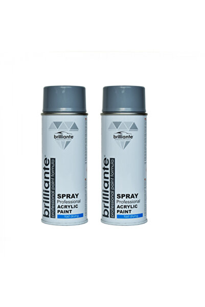 BRILLIANTE Pachet 2 x Vopsea Spray Gri Argintiu RAL 7001 400 ml