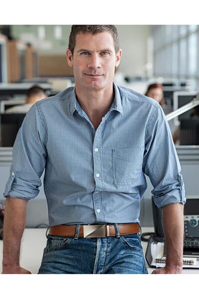 BOSTANTEN Men's Leather Ratchet Belt - Adjustable Dress & Casual, Trim to Fit