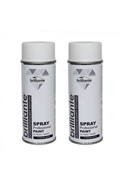 BRILLIANTE Pachet 2 x Vopsea Spray Alb Clasic Mat RAL 9003 400 ml