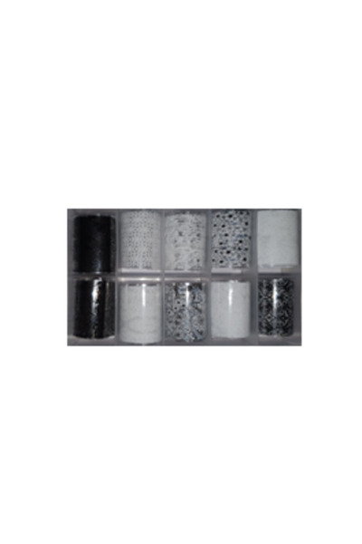 Ami Gel Set Nail Art Transfer Foils - Abracadabra Foil Tip G4 Black & White F...
