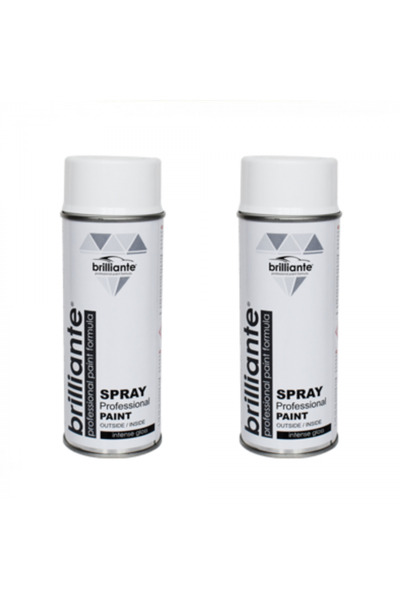 BRILLIANTE Pachet 2 x Vopsea Spray Alb Clasic Lucios RAL 9003 400 ml
