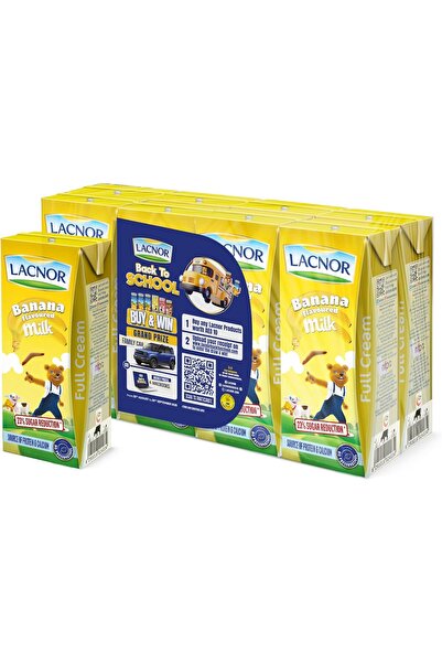 Lacnor Essentials Banana Milk - Pack Of 8 Pieces (8 X 180 ml = 1.44 Liter)