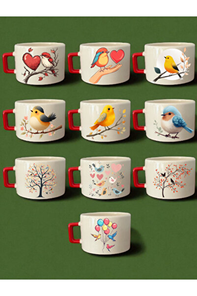 lili hediyelik Bird Printed Coffee Cup Mug - Ceramic Mug, Coffee Cup, Ceramic...