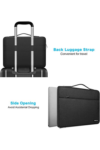 Mosiso جراب حماية 360 للكمبيوتر المحمول - 13-13.3 بوصة، أسود