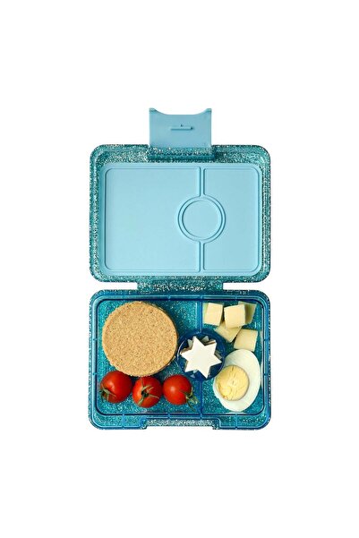 YumBox Glitter Snack Box – Leakproof Small Bento Lunchbox for Kids (Twinkle Teal)