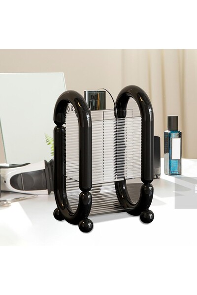 Flippy Cosmetic Storage Box for Brushes, Pencils and Sponges, 4 Compartments, Plastic, 12 x 10 x 20