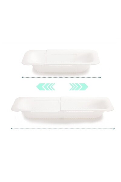 Flippy Drain Basket for Kitchen Sink, Flippy, Plastic, Telescopic, 36x20x5 cm, White