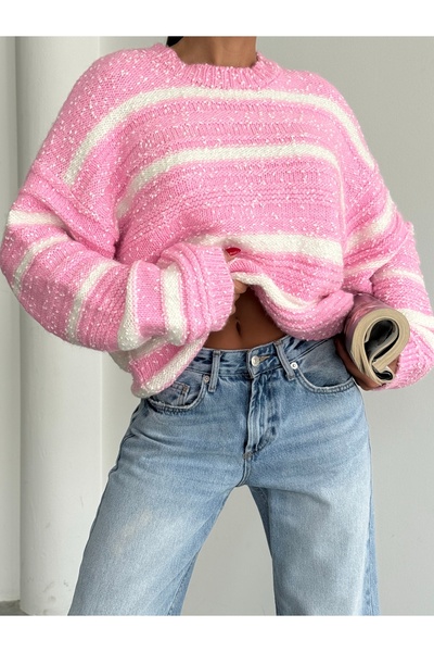 KENZA'A TRİKO Tricotaj oversize cu model în dungi Pulover