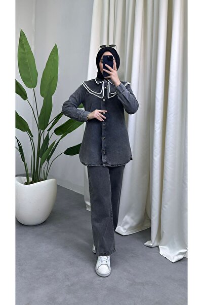 HİJAB STORE Denim Embroidered Suit