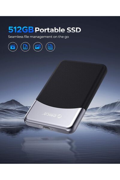Orico 512GB External SSD with 2 in 1 USB C Cable, Portable Solid State Drive USB 3.2 Gen 1 Up to 460