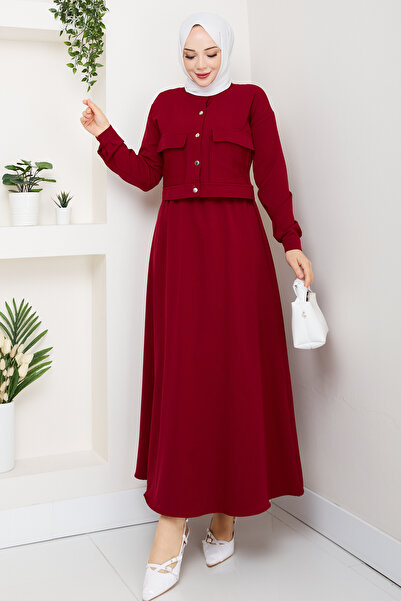 modapark.ist Women's Snap Button Pocket Skirt Suit