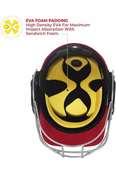 DSC Avenger Pro Cricket Helmet for Men & Boys | XL | Red | Steel Grill | Neck Guard