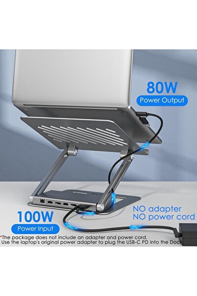 Generic WAVLINK USB-C 13-in-1 Docking Station with Laptop Stand, Dual 4K/5K, 100W PD