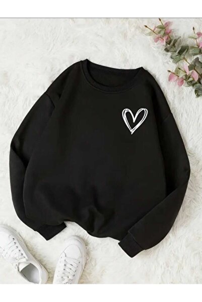 tkn your style Unisexová mikina oversize s potiskem srdce