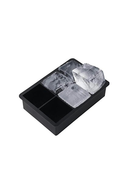 Flippy Ice Cream Mold, Flippy, 6 Square Molds with Lid, Silicone, 17 x 12 x 6 cm, Black