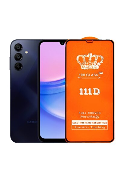 Flippy Protective Glass Film for Samsung A15 4G, Full Cover 111D 10H Glass Black Edges