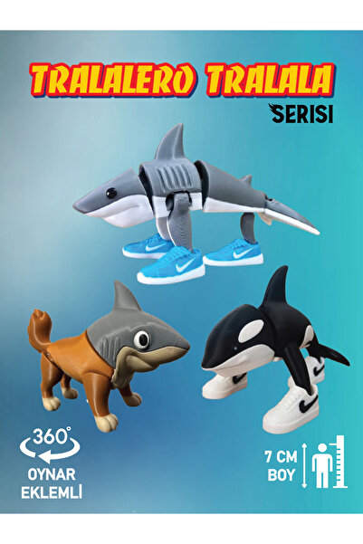 GiginGo Tung Tung Tung Tralalero Tralala Serisi - 3 Adet Oynar Eklemli Brainr...