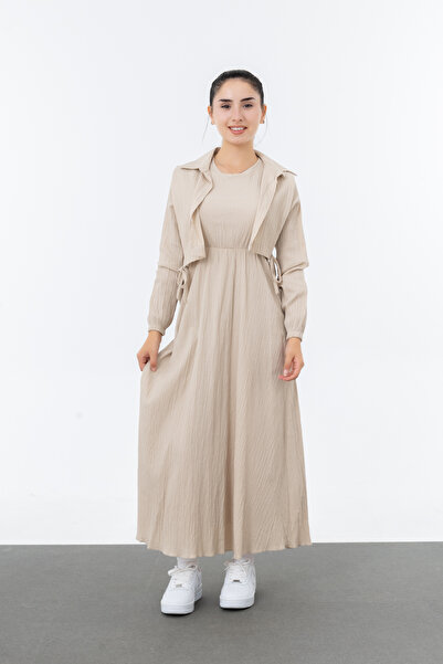 Pantulux Κοριτσίστικο Κομψό Σετ Φόρεμα Χιτζάμπ από 100% Βαμβάκι - Μακρύ Μοντέλο Μακρυμάνικο -4948