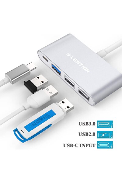 LENTION موزع USB-C 4 في 1 مع Type C وUSB 3.0 وUSB 2.0 متوافق مع MacBook Pro 13/14/15/16 2023-2016،