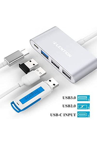 LENTION موزع USB-C 4 في 1 مع Type C وUSB 3.0 وUSB 2.0 متوافق مع MacBook Pro 13/14/15/16 2023-2016،