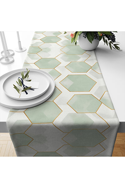 Else Dekor Geometric Modern Patterned Digital Printing Washable Decorative Runner 40X140Cm