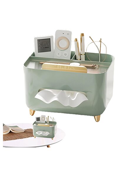 Flippy Napkin Holder, Multifunctional ABS Box, Object Holder, Office, 21x15x13 cm, Green