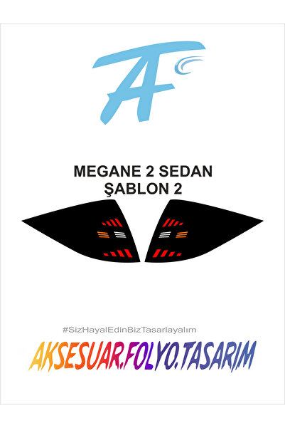 aksesuar folyo tasarım Renault Megane 2 Sedan Stop Folyo