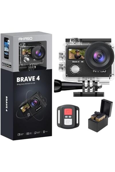 AKASO Brave 4 4K30fps 20MP WiFi Action Camera Ultra HD with EIS 131ft Waterproof Camera Remote Contr
