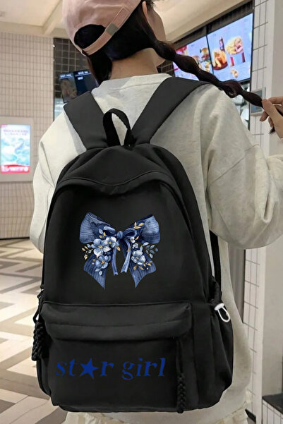 Touz Moda حقيبة ظهر مدرسية مطبوعة بتفاصيل النجوم، حقيبة دراسة، حقيبة للدروس