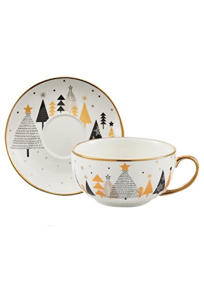 Flippy Tea Set, Flippy, Christmas Theme, Teapot 420 ml, Mug 310 ml, Saucer, Porcelain, Joy Model, White