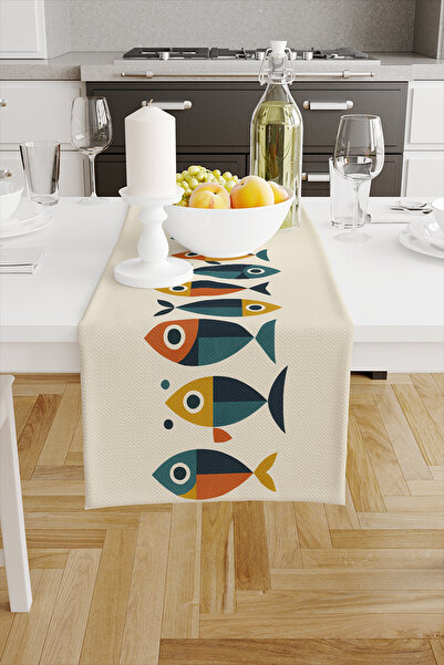 Else Dekor Διακοσμητικό ρολό με ψηφιακή εκτύπωση με πολύχρωμα σχέδια ψαριών που πλένεται 40x140cm