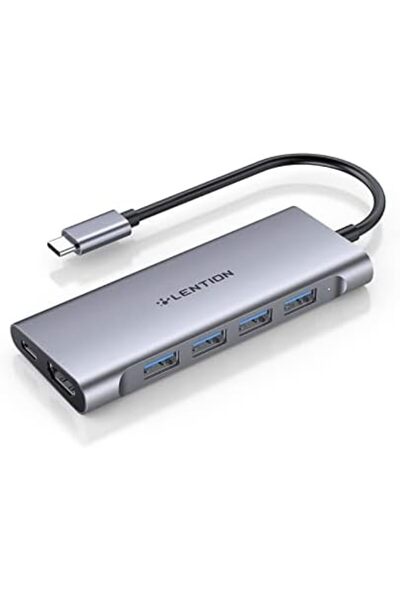 LENTION USB-C Hub Multiport with 4K HDMI, 100W PD, 4 USB 3.0, Type C Charging Compatible 2025-2016 M