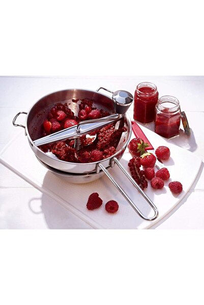 Flippy Manual Fruit Grinder, Stainless Steel, Baby Food Mill, 3 Discs, 19x20x33 cm, Silver