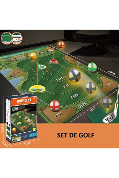 Flippy Interactive Golf Set Flippy, Parent-Child Interaction, Golf Mat, 140 x 98 cm, 4 Velcro Balls, 3 Adju