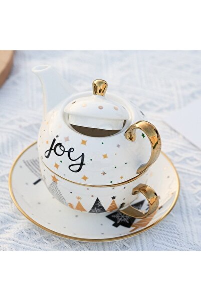 Flippy Tea Set, Flippy, Christmas Theme, Teapot 420 ml, Mug 310 ml, Saucer, Porcelain, Joy Model, White