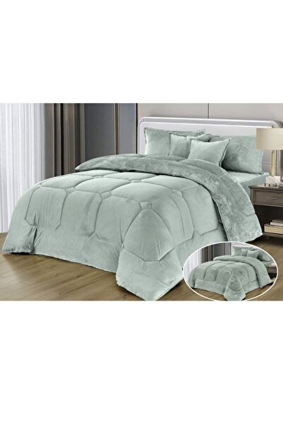 Moon Double-sided winter Comforter, velvet side, faux fur side, - 4-piece Comforter set, 170x220cm