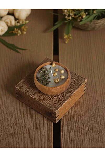 COCOS CANDLES Spiritüel Seri Üzerlik ve Lavanta Doğal Soya Mum | Ahşap Mumluk...