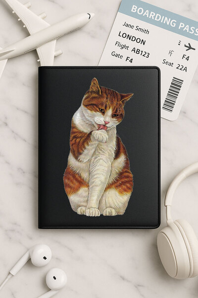 Cekuonline حافظة جواز سفر من الجلد الأسود من Vinlex لجميع جوازات السفر، حافظة...