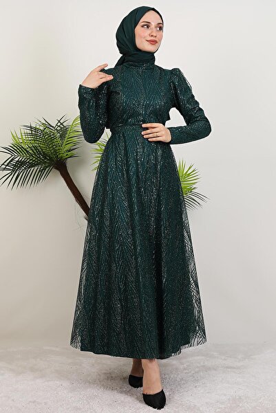 giz astore Selma Simli Abiye Zümrüt