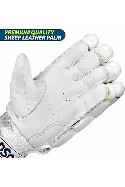 DSC Condor Flite Leather Cricket Batting Gloves, Mens Right (White Turquoise)