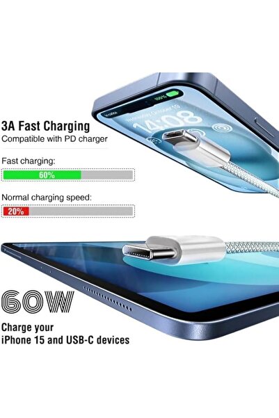 Generic USB C Type-C Cable for iPhone 15 Pro Max, Fast Charging, 60W (2M)