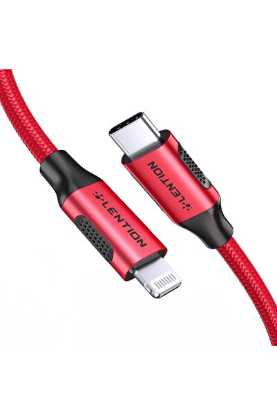 LENTION USB-C to Lightning Charging Cable 3ft (1M) - Red