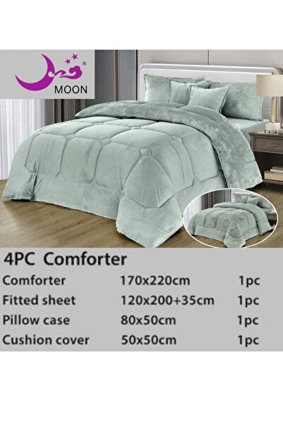 Moon Double-sided winter Comforter, velvet side, faux fur side, - 4-piece Comforter set, 170x220cm