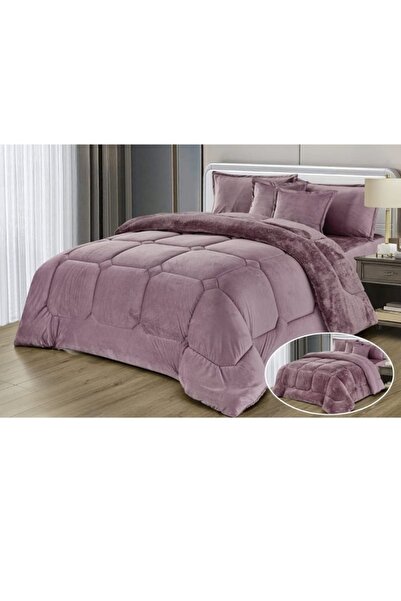 Moon Double-sided winter Comforter, velvet side, faux fur side, - 4-piece Comforter set, 170x220cm