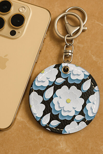 Cekuonline 1St Grade Faux Leather Patterned Printed Metal Hook Keychain 6X6Cm...