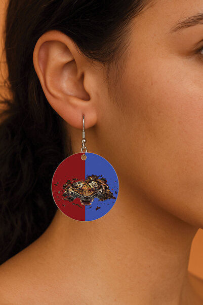 Cekuonline Women's Earrings Patterned Stylist Hooked 3.5X5Cm Round Transparen...